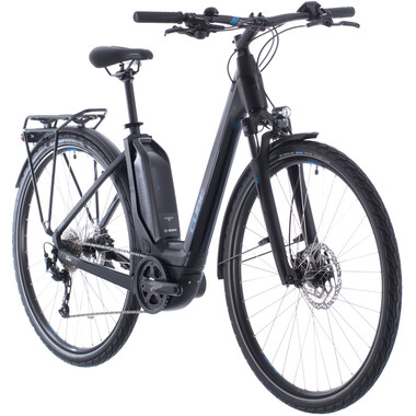 Bicicleta de paseo eléctrica CUBE TOURING HYBRID ONE 400 WAVE Negro/Azul 2020 0